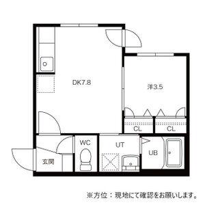 グランドサクセス東札幌(1LDK/2階)の間取り写真