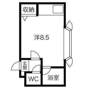 パルコート菊水42(ワンルーム/4階)の間取り写真