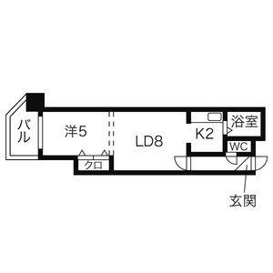 パークヒルズ東札幌(1LDK/10階)の間取り写真
