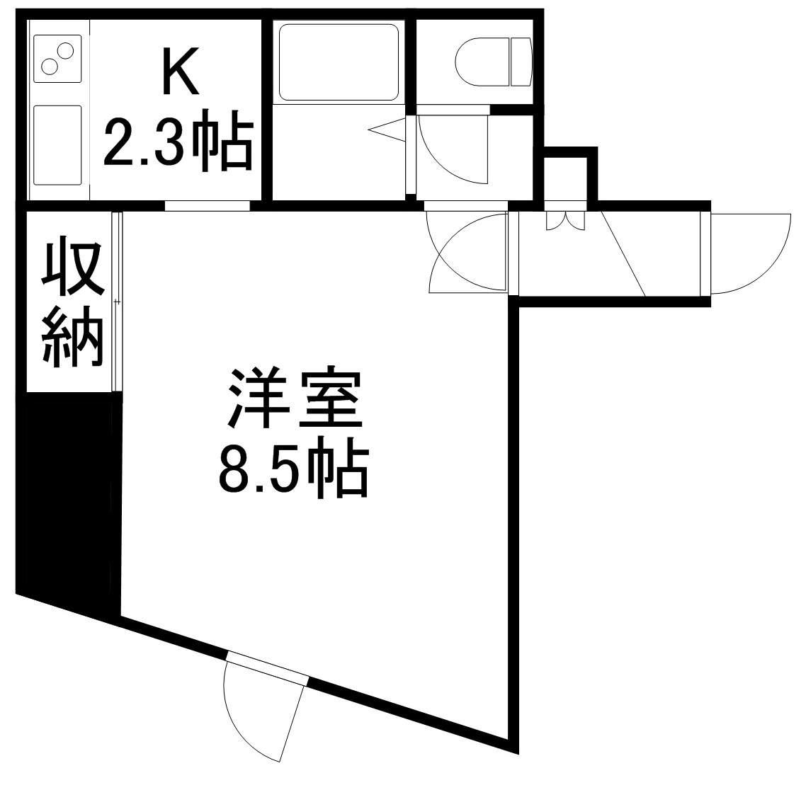 ベルヴィコート豊平Ⅳ(1K/5階)の間取り写真