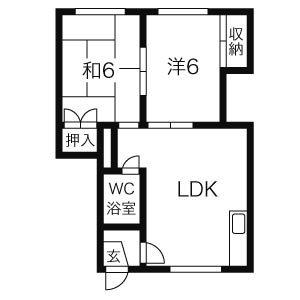 はまなすパーク(2LDK/2階)の間取り写真