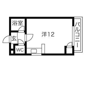 白栄ビル南郷(ワンルーム/4階)の間取り写真