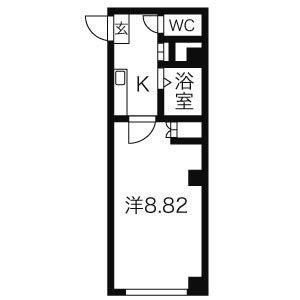 ルピナス美園(1K/1階)の間取り写真