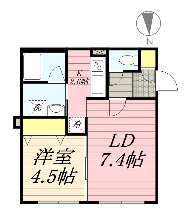 LUX MAISON平岸(1LDK/4階)の間取り写真