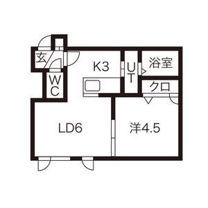 プルーフガーデン(1DK/2階)の間取り写真