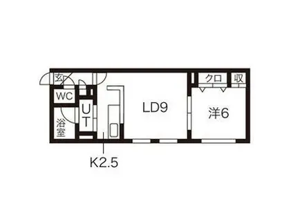 メゾンボヌール(1LDK/1階)の間取り写真