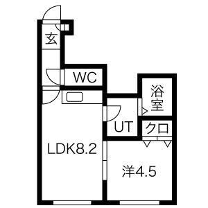 ホワイティ豊平(1LDK/2階)の間取り写真