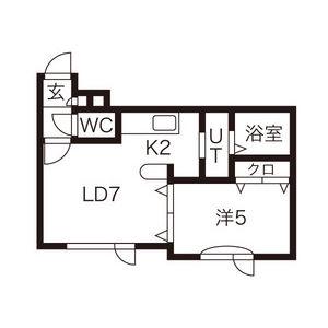 プリムラMⅠ(1LDK/3階)の間取り写真