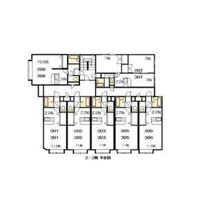 グランデール21(1K/3階)の間取り写真