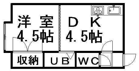 第二コーポ渥美(ワンルーム/3階)の間取り写真