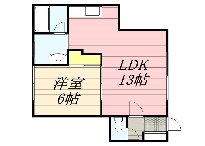 コーポ6・5(1LDK/2階)の間取り写真