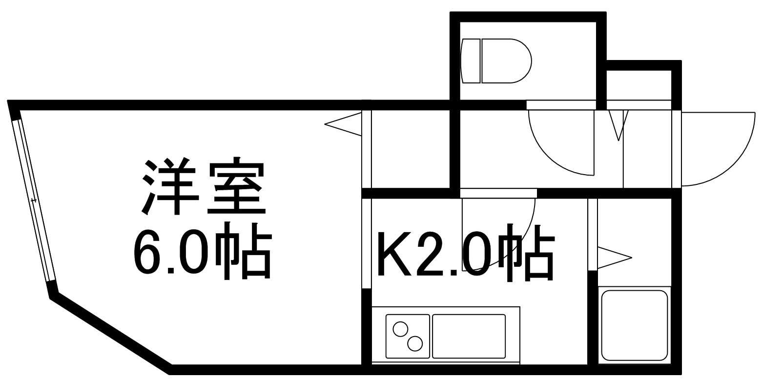 プラザイン福住A(1K/2階)の間取り写真