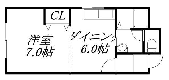 エムコート96(1DK/2階)の間取り写真
