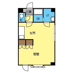 αNEXT本通第2(1DK/1階)の間取り写真