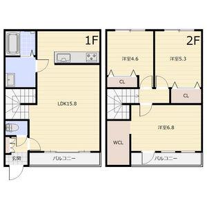 ＥＩＥ西岡ＴＯＷＮ(3LDK)の間取り写真