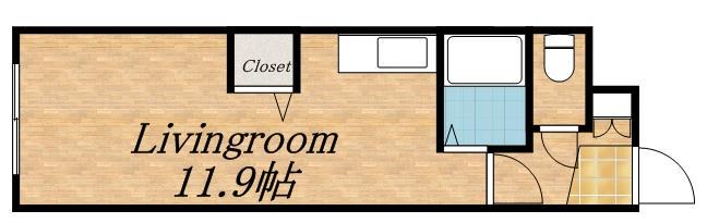 プロビデンス平岸(ワンルーム/4階)の間取り写真