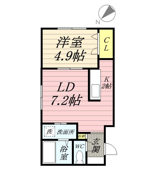 エンチャント プロスパー19(1LDK/4階)の間取り写真