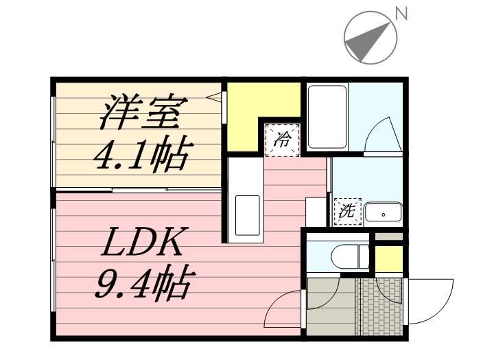VIA LATTEA本通(1LDK/4階)の間取り写真