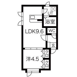 カサブロッソ(1LDK/2階)の間取り写真
