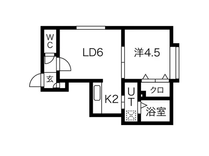 コート月寒(1LDK/1階)の間取り写真