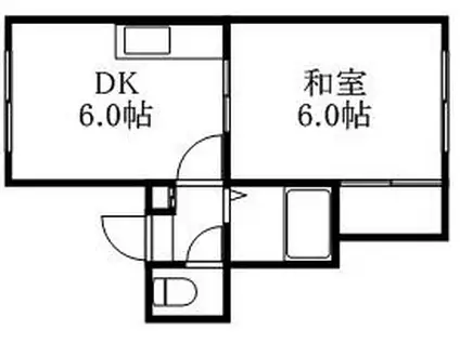 シンフォニックガーデン東札幌II(1DK/2階)の間取り写真