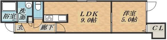 ラ・コリーヌ(1LDK/2階)の間取り写真