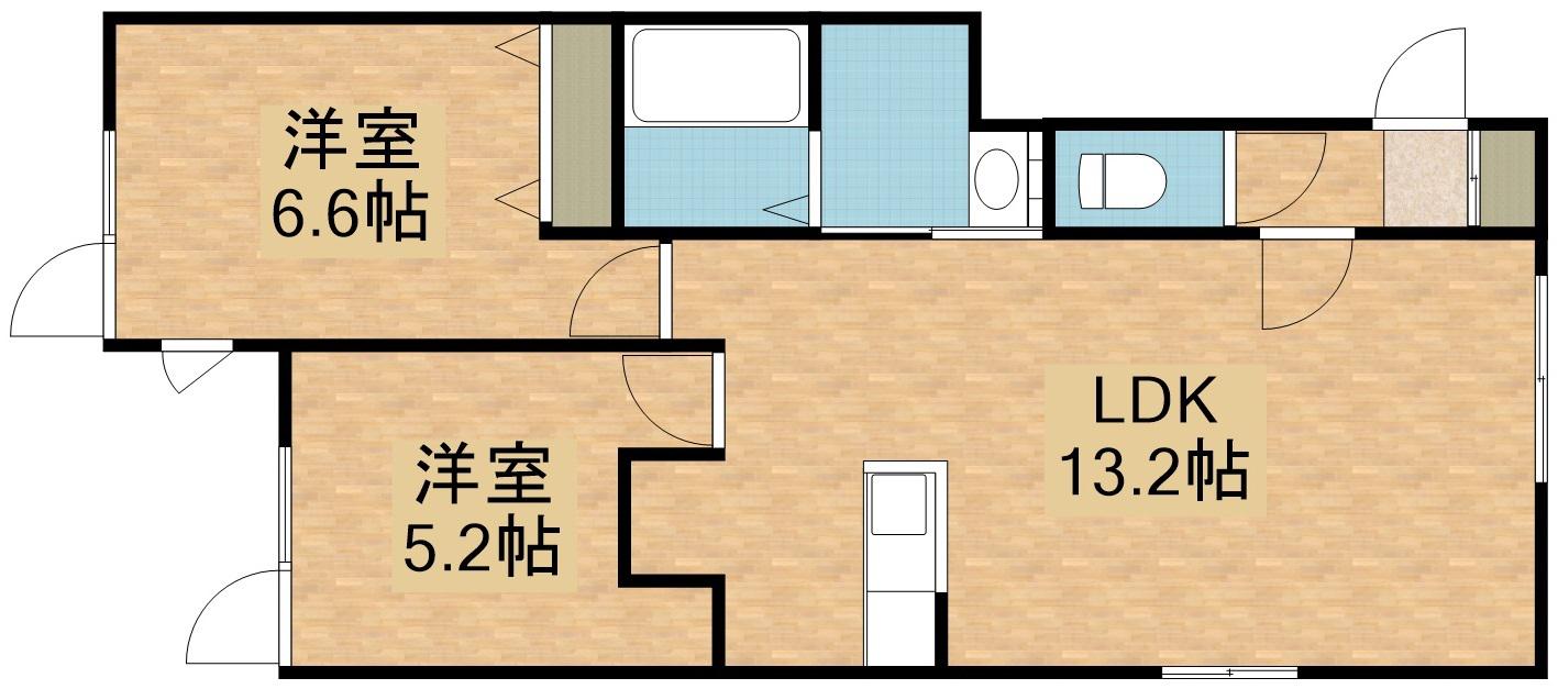 CASA DE NIRO DUE(2LDK/2階)の間取り写真