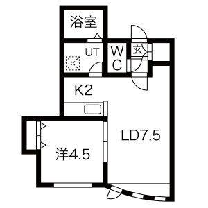 ライムローズ(1LDK/3階)の間取り写真