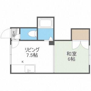 2.パールマンション(1DK/2階)の間取り写真