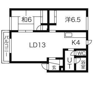 南平岸2001(2LDK/1階)の間取り写真