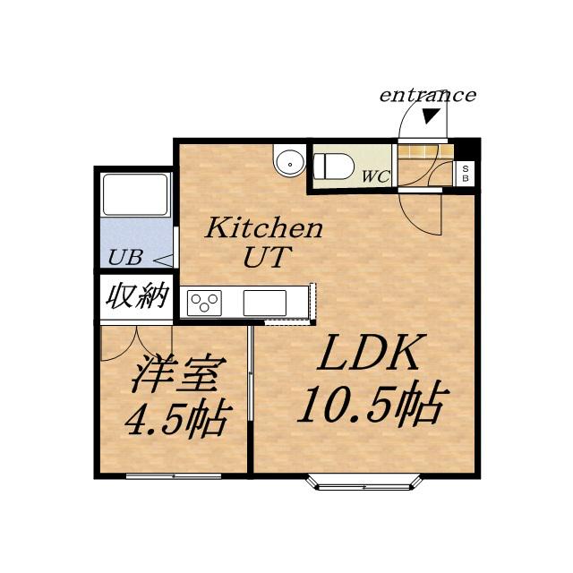 セントポーリア六番館(1DK/2階)の間取り写真