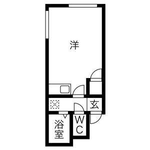 グァレンテ澄川(ワンルーム/2階)の間取り写真