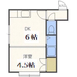K2オオタキビル(1DK/3階)の間取り写真