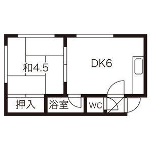 コーポラス千豊第1(1DK/1階)の間取り写真