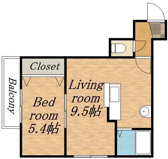 CASA LAGO(1LDK/2階)の間取り写真