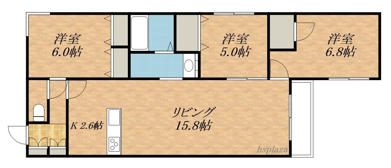 エフュート東札幌(3LDK/3階)の間取り写真