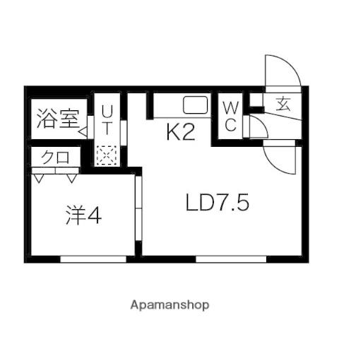 メトロ南平岸駅前(1LDK/4階)の間取り写真