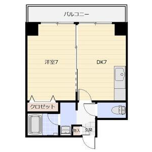 ハイフィールド88(1DK/5階)の間取り写真