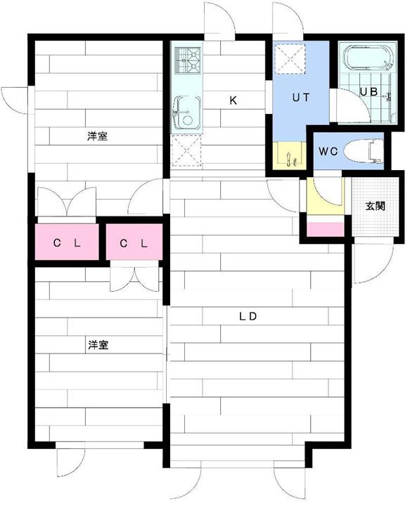 SUNBRIGHT清田(2LDK/2階)の間取り写真