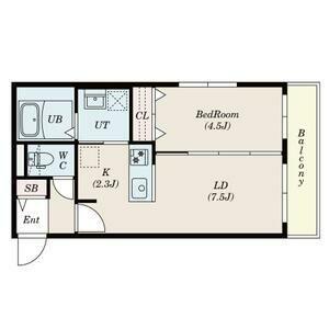 GRANDUKE平岸(1LDK/1階)の間取り写真