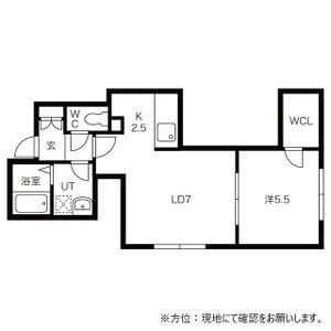 スノーチャイルド平岸(1LDK/2階)の間取り写真