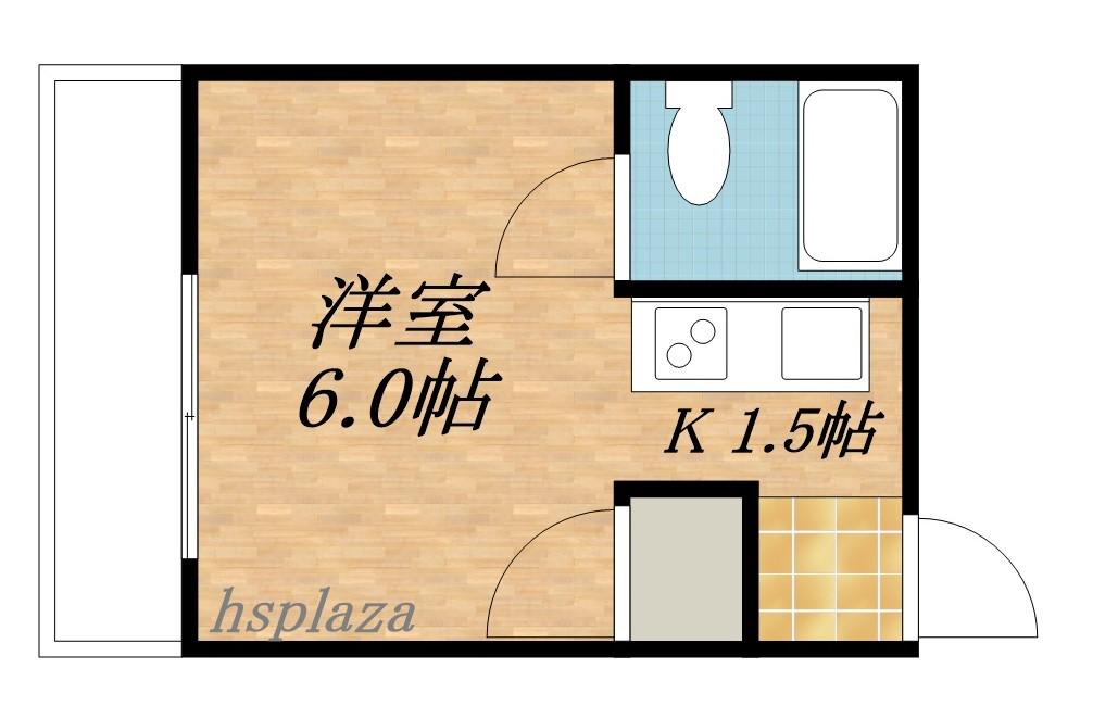 タイム15(1K/1階)の間取り写真