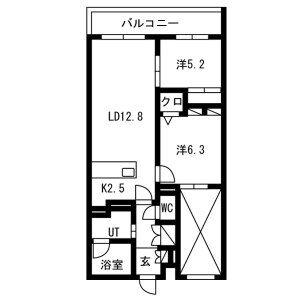 PRIME COURT LA FORET 平岸プライムコートラ(2LDK/3階)の間取り写真