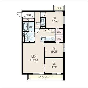 ALTUS南平岸(3LDK/4階)の間取り写真