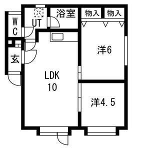エターナルニシヤ23(2LDK/3階)の間取り写真