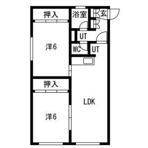 澄川3条ロイヤルハイツ(2LDK/3階)の間取り写真