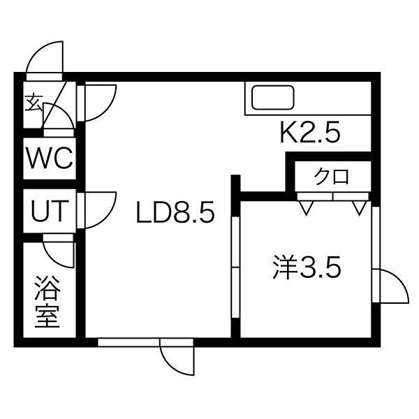 アークコート豊平Ⅲ(1LDK/3階)の間取り写真