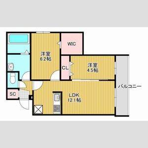 SORTE273(2LDK/4階)の間取り写真