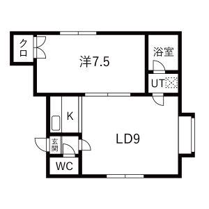 リッチフォレスト(1LDK/1階)の間取り写真