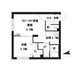 グランメール YAMAICHI(1LDK/3階)の間取り写真